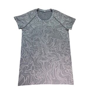 Lululemon Swiftly Tech Short Sleeve 2.0 Marble Mix Rhino Grey White Size 8